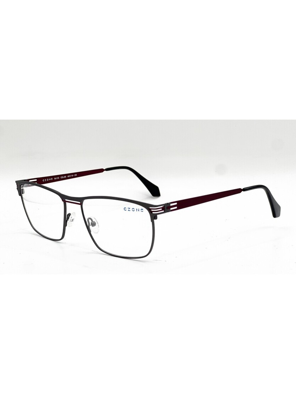 Czone E6135 80 Gunmetal Burgundy Authentic Eyeglasses 60-18-150